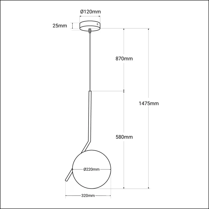Visby Glass Ball Pendant Lamp Ø22 cm - Image 8