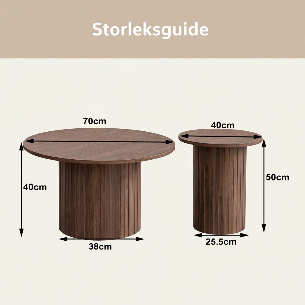 Solna Coffee Table Set – Walnut finish - Imagem 2