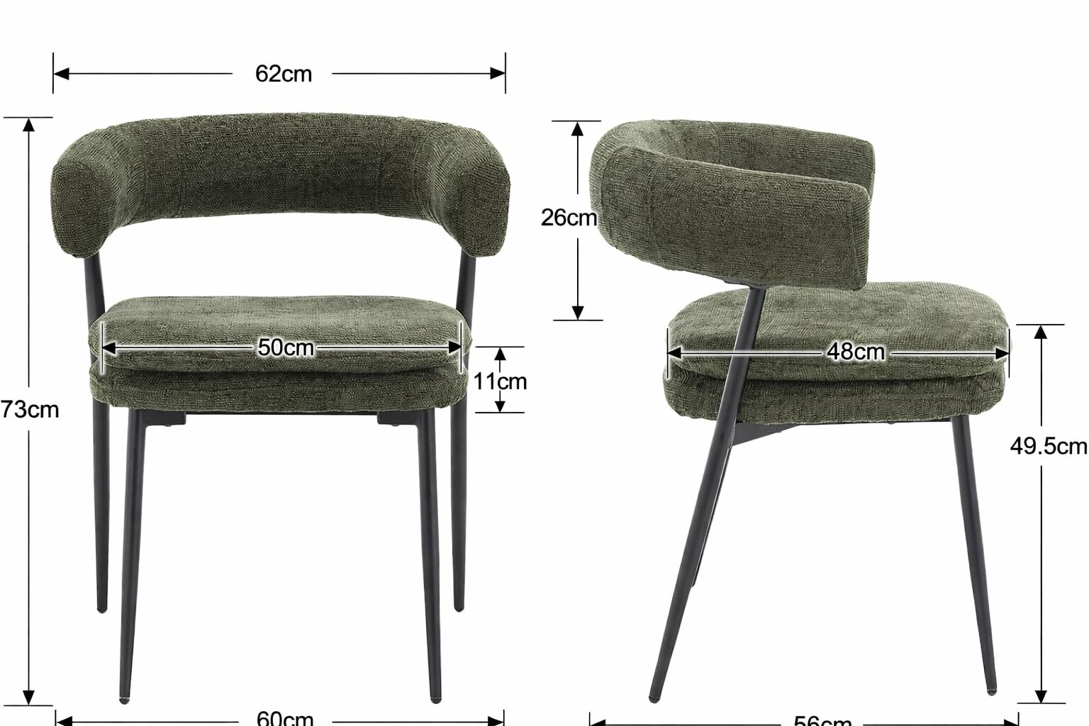 Djursholm Green Dining Chair – 2 Pack - Imagem 4