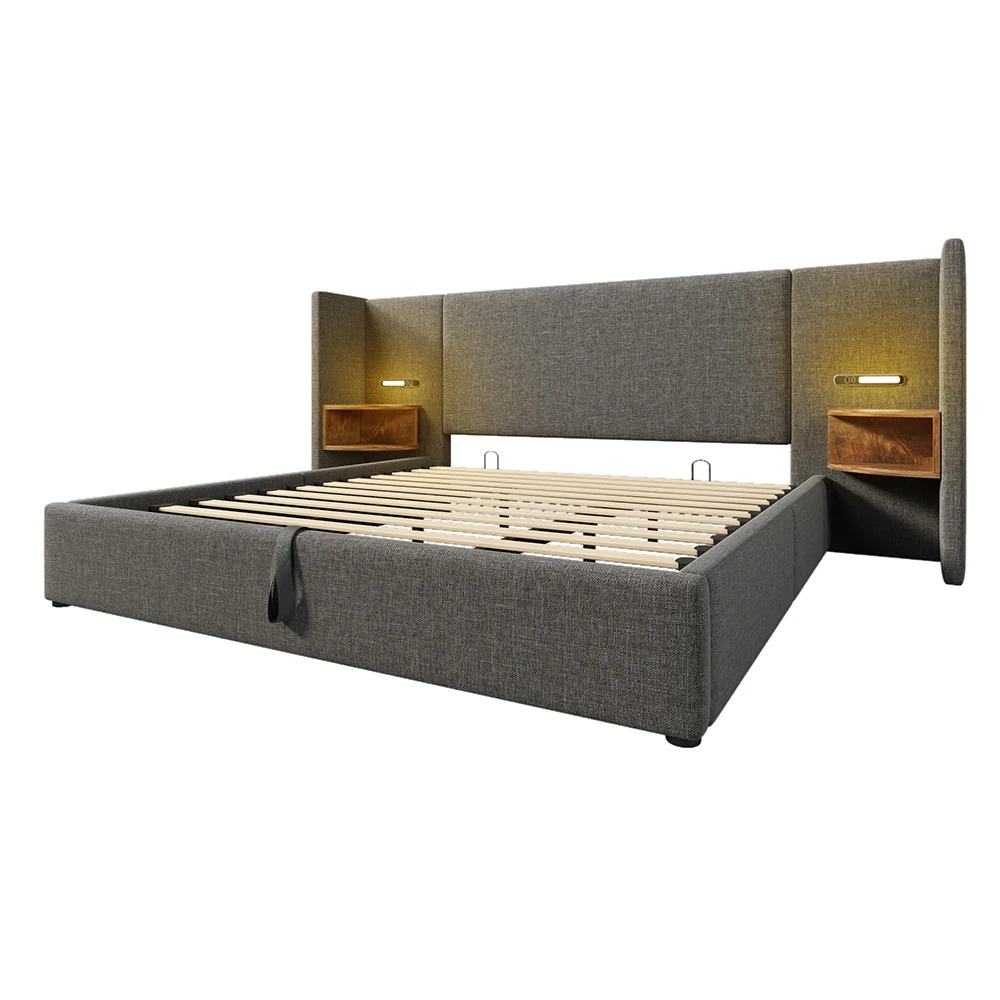 Taastrup Double Bed 180x200 cm with Storage, LED Lighting, and USB-C - Imagem 5