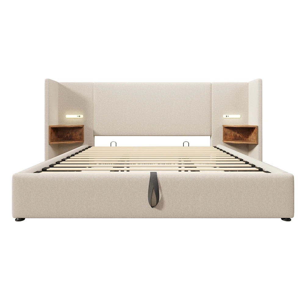 Taastrup Double Bed 180x200 cm with Storage, LED Lighting, and USB-C - Imagem 8