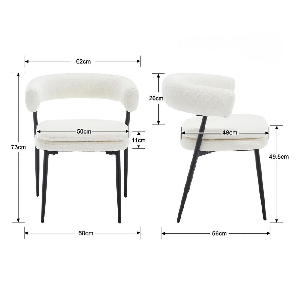 Djursholm White Dining Chair – 2 Pack - Imagem 4