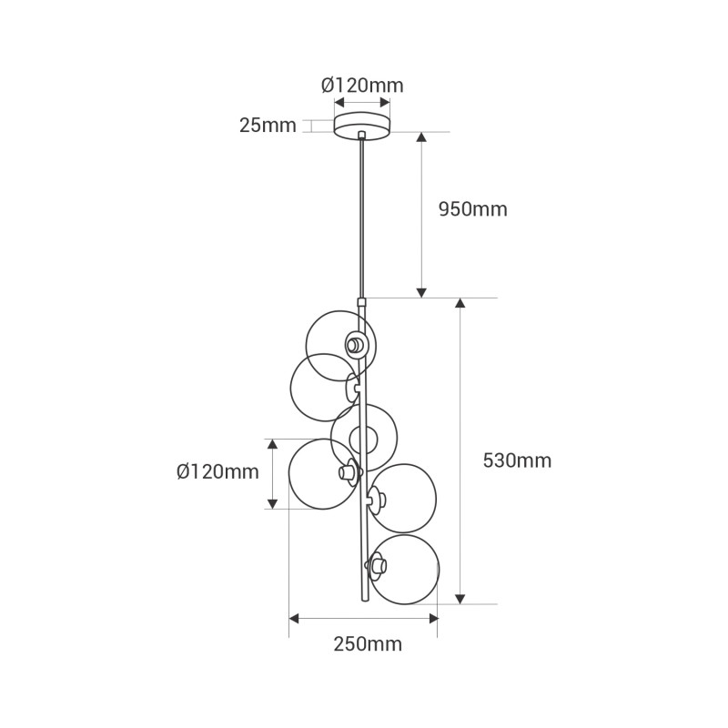 Boden – Modern Pendant Lamp with Glass Spheres - Imagem 4