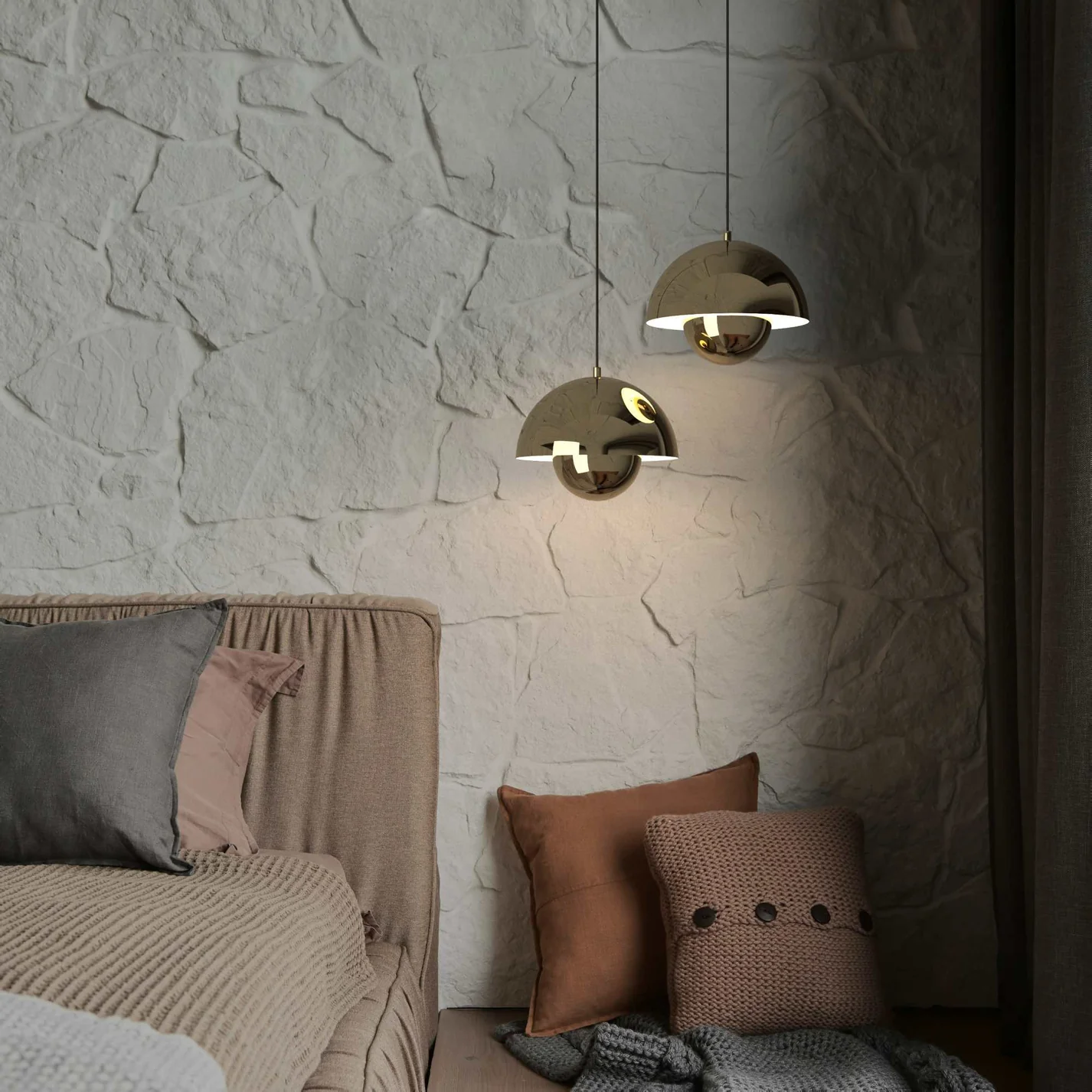 Helsinki Gold - Candeeiro suspenso de design vintage