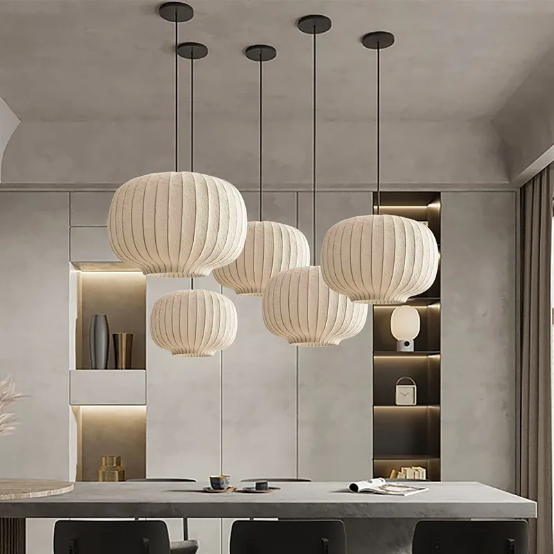 Henningsvær – Scandinavian Silk Pendant Lamp - Imagem 3